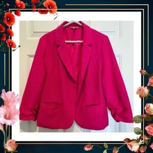 Candie’s open blazer - bright pink - XL - gently used - two front pockets
